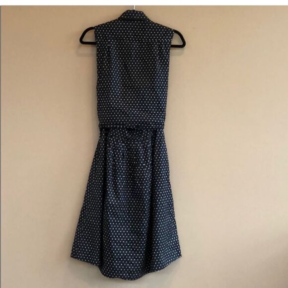 Club‎ Monaco Polka Dot Black Cotton Button Down Shirt Dress 00 - Picture 2 of 5